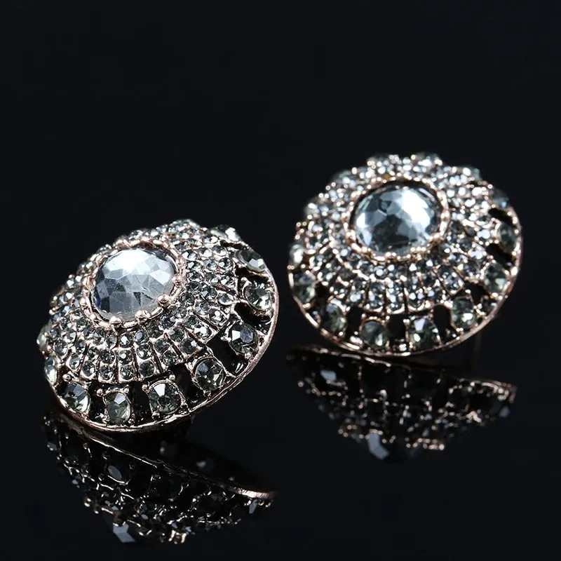 Natural Sapphire Earrings Vintage For Women Gold Wedding Jewelry