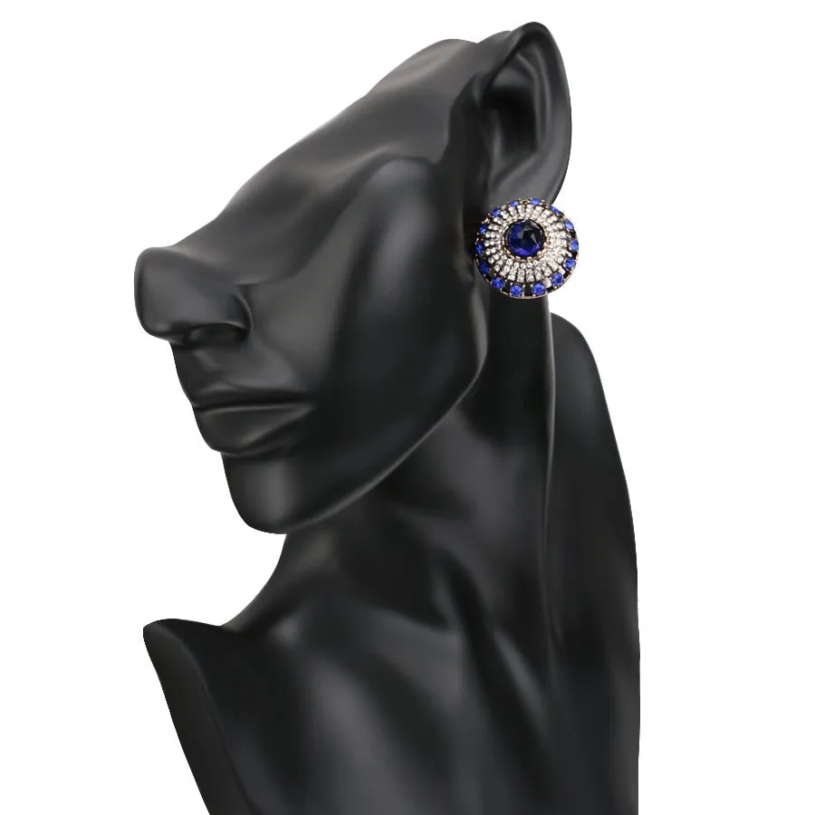 Natural Sapphire Earrings Vintage For Women Gold Wedding Jewelry