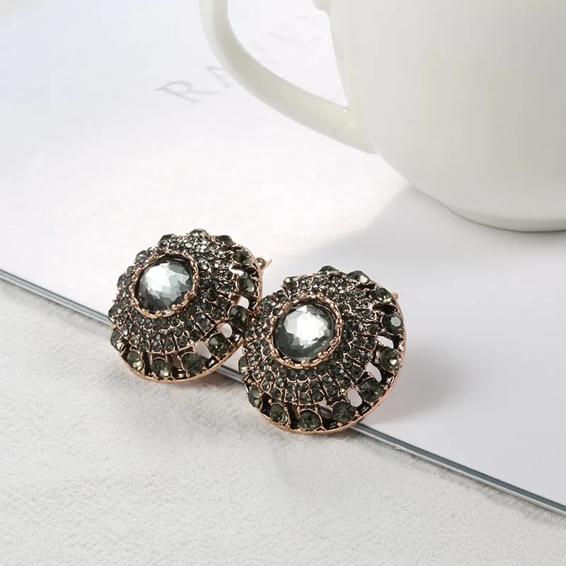 Natural Sapphire Earrings Vintage For Women Gold Wedding Jewelry