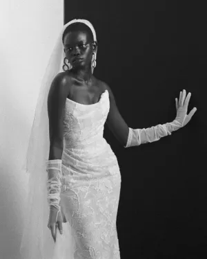 Nova Rhea: Rose embroidered eco lace
