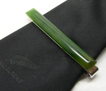 NZ Greenstone Tie Slide or Clip