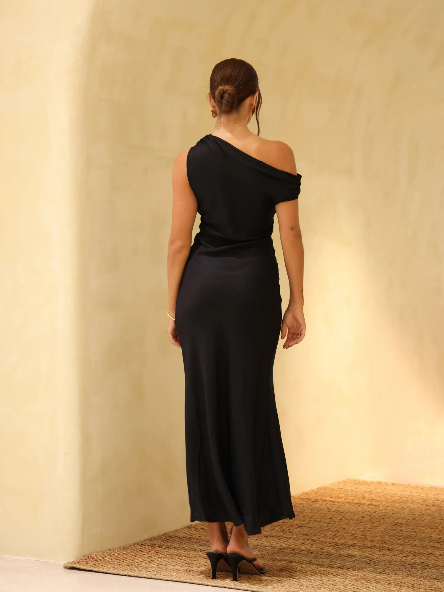 Off Shoulder Bias Maxi Dress