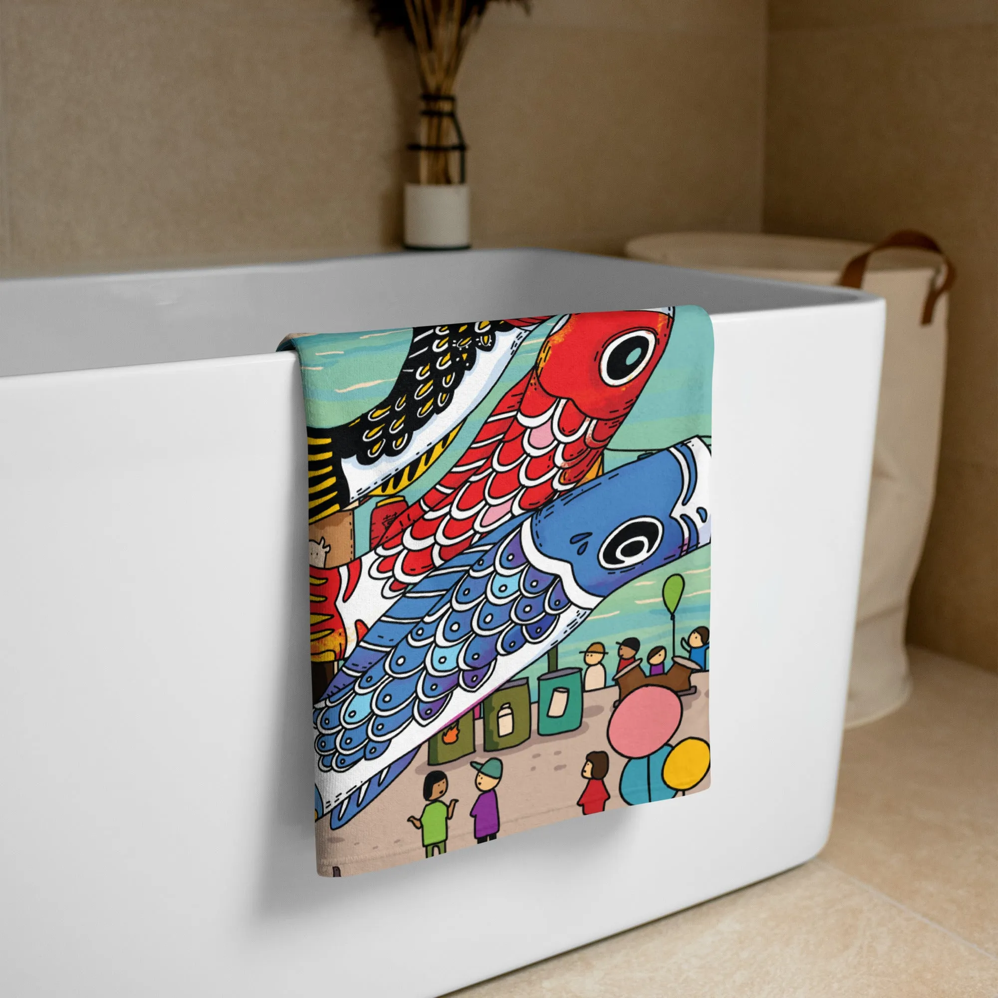 Okinawa Dragon Boat Festival Bath Towel