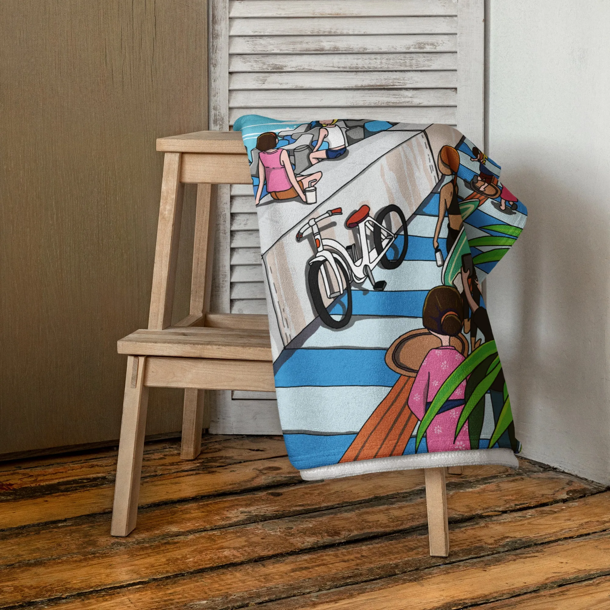 Okinawa Seawall Bath Towel