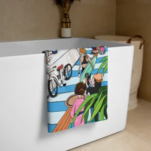 Okinawa Seawall Bath Towel