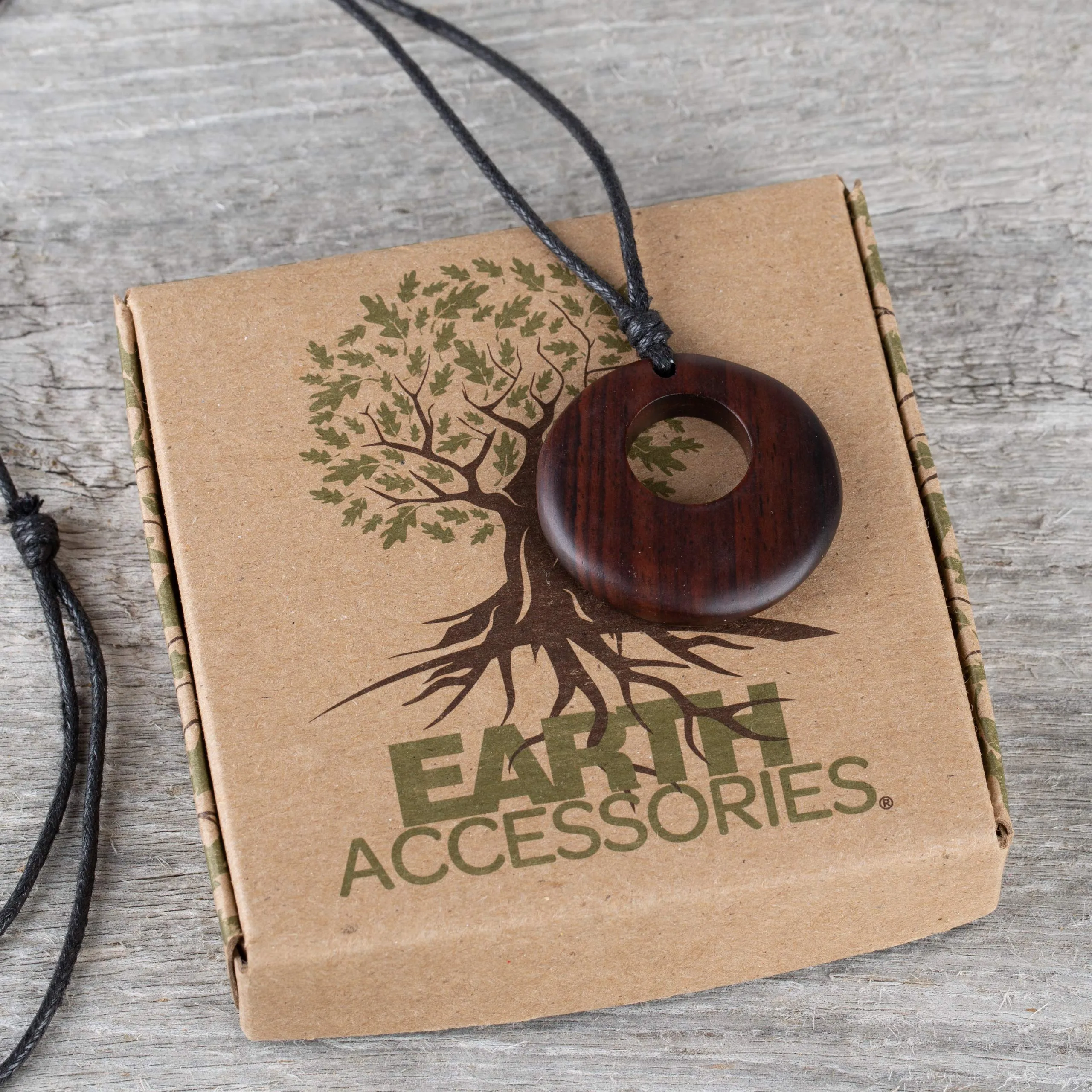 Organic Wood Adjustable Spiral Necklace for Women - Boho Necklace or Tribal Pendant Necklaces for African, Hawaiian, Maui, Egyptian, or Indian Looks