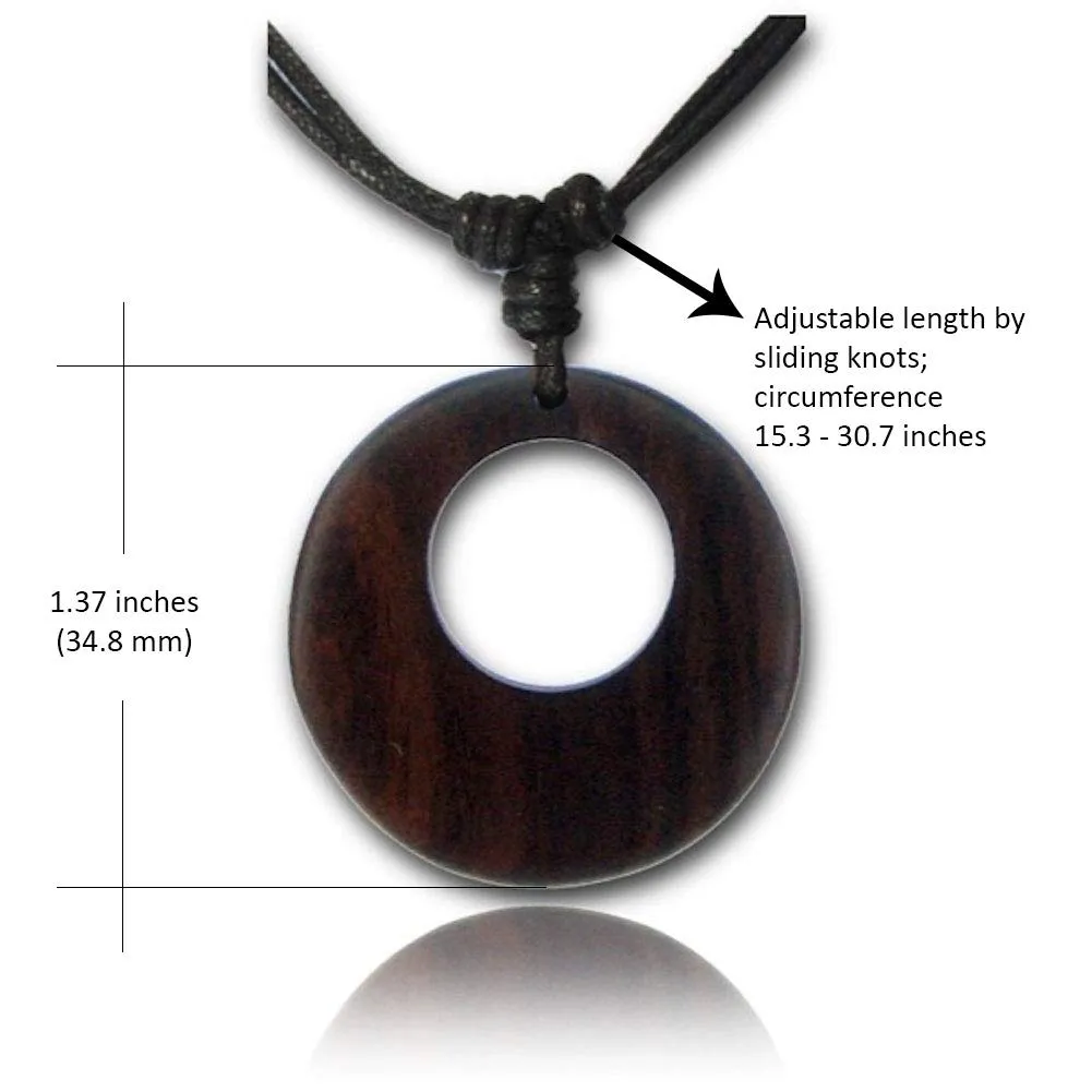 Organic Wood Adjustable Spiral Necklace for Women - Boho Necklace or Tribal Pendant Necklaces for African, Hawaiian, Maui, Egyptian, or Indian Looks