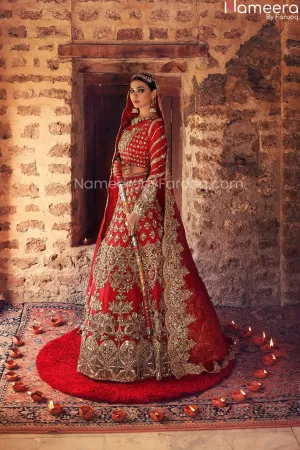 Pakistani Traditional Red Bridal Lehnga Choli #BN869