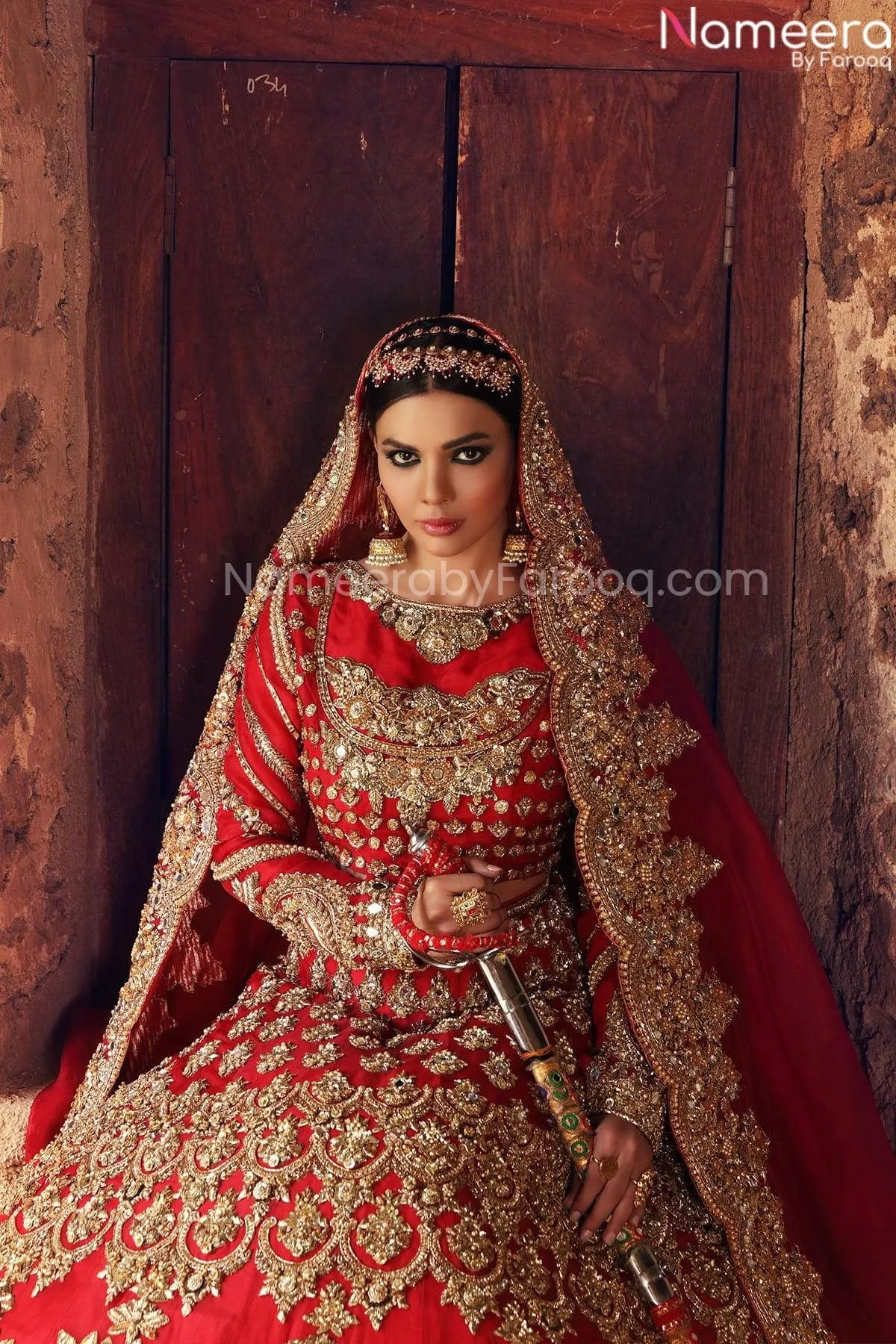 Pakistani Traditional Red Bridal Lehnga Choli #BN869