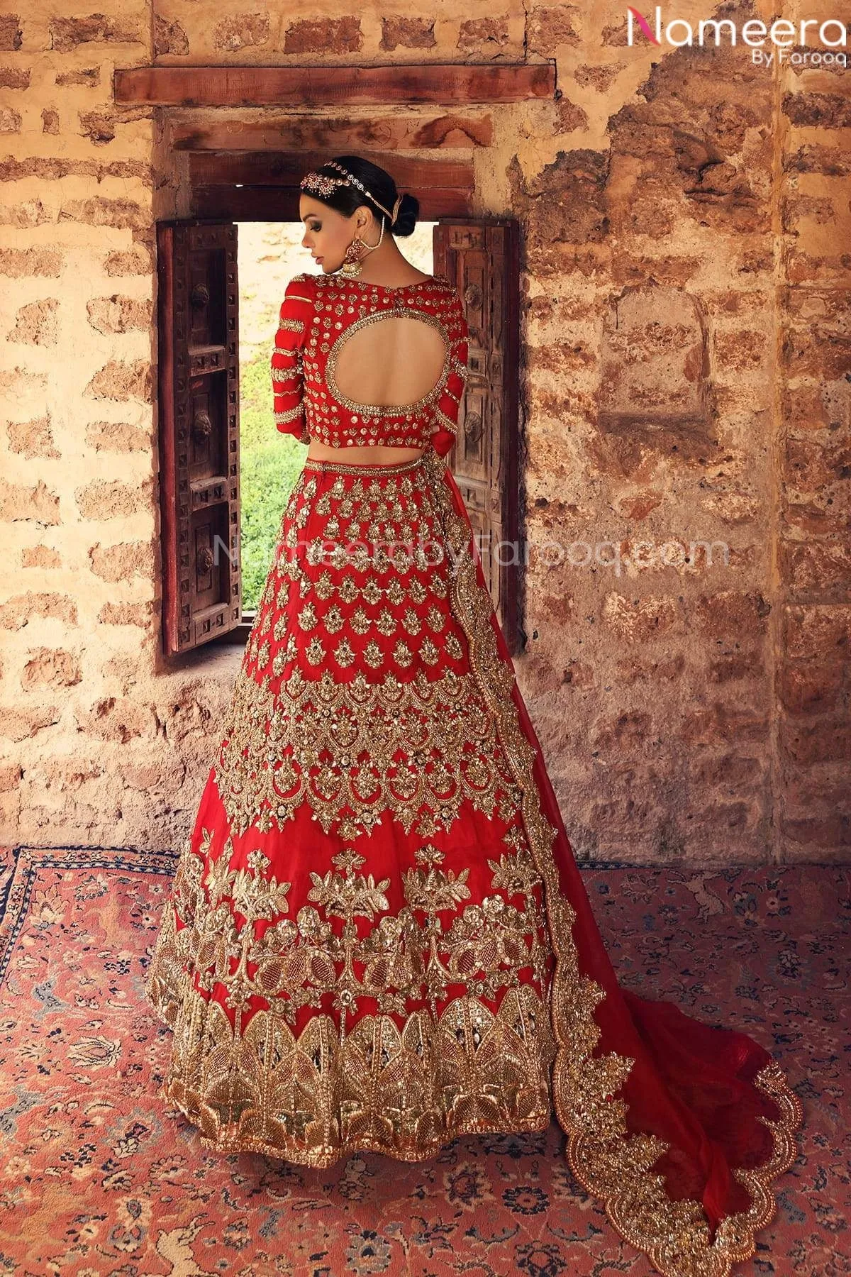 Pakistani Traditional Red Bridal Lehnga Choli #BN869