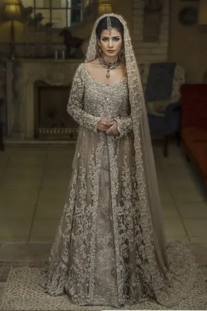 Pakistani Walima Bridal Dress in Ivory Color #N7101