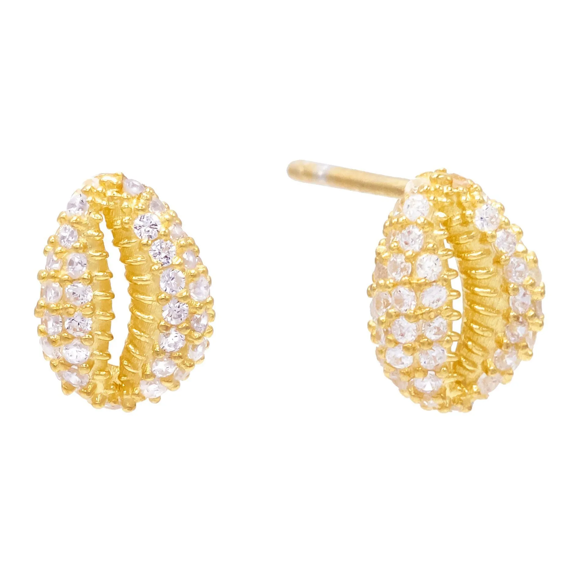Pavé Shell Stud Earring