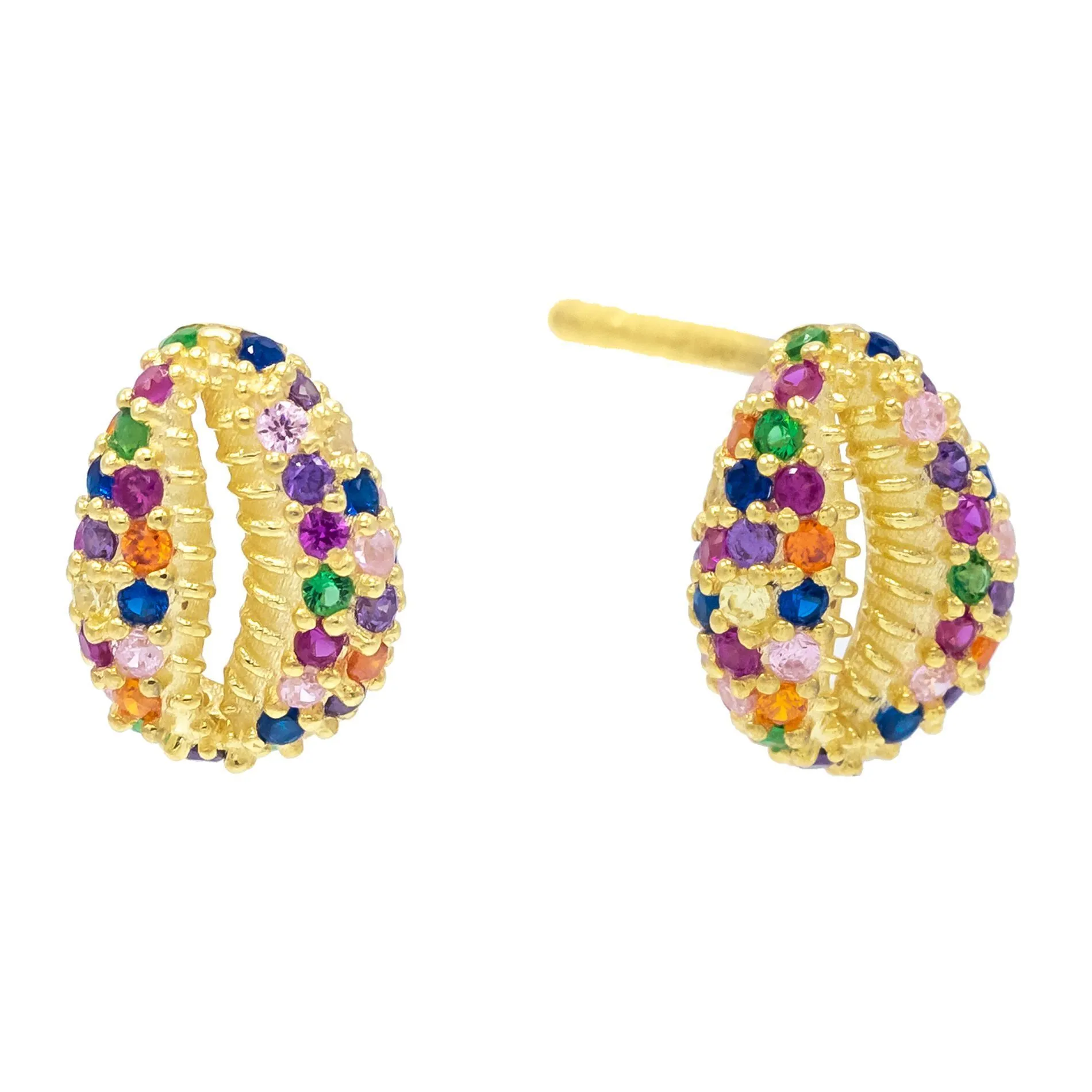 Pavé Shell Stud Earring