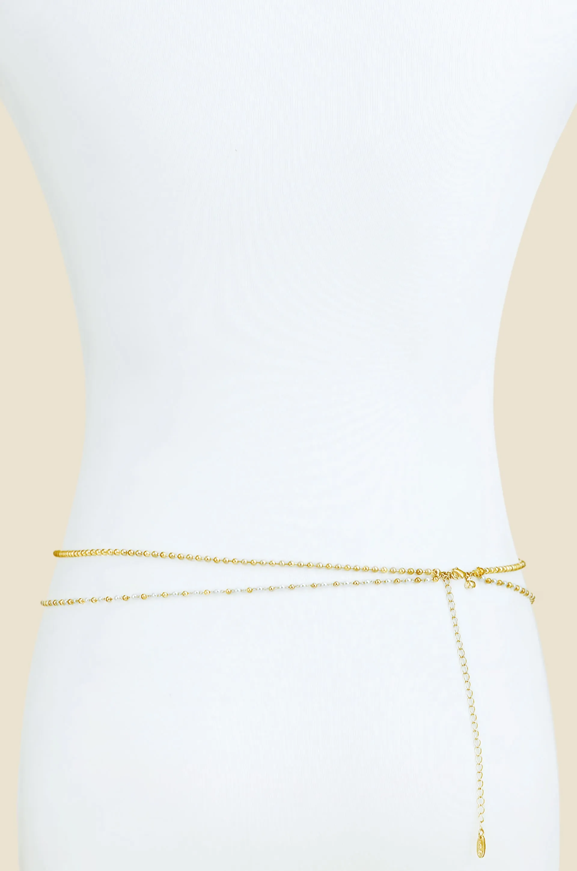 Pearl Strand Gold Body Chain