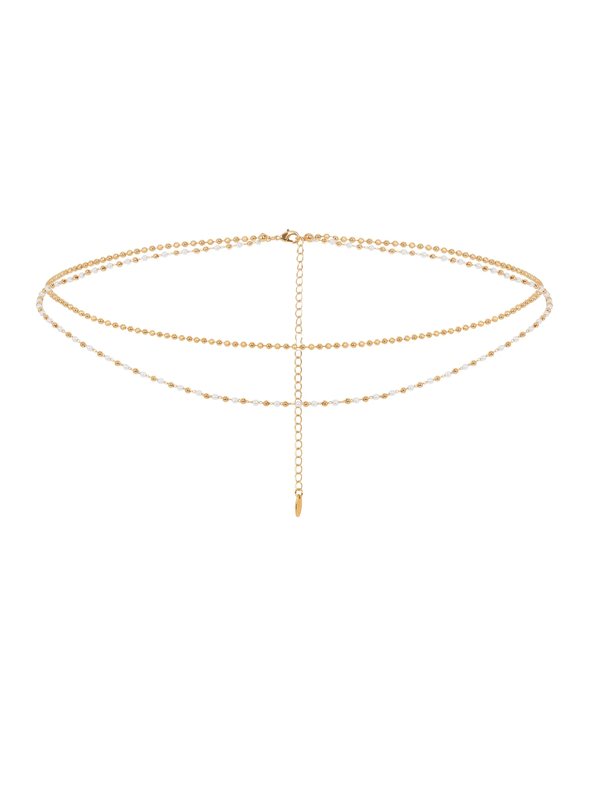 Pearl Strand Gold Body Chain
