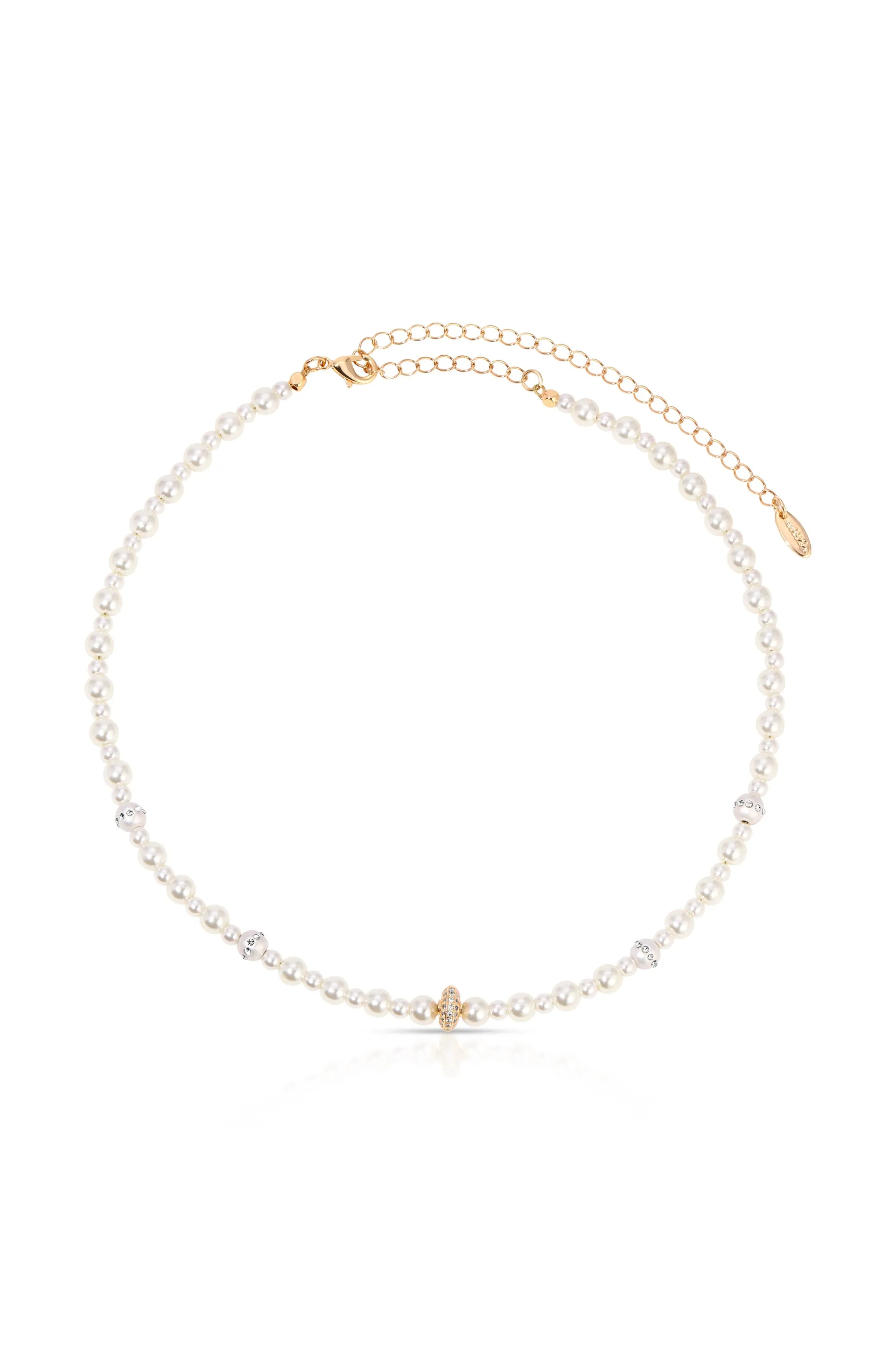 Pearls Double Sparkle Beaded Necklace Set