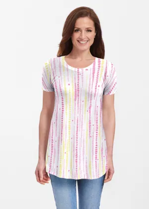 Pebble Dots Pink (7938) ~ Short Sleeve Butterknit tunic