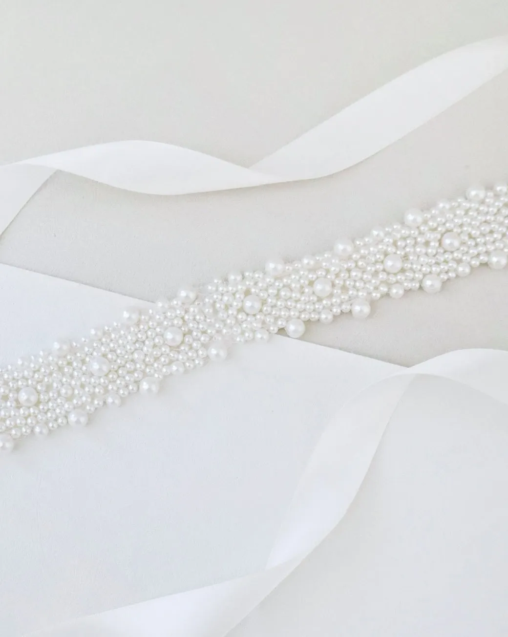 Perla Applique Wedding Sash and Headband