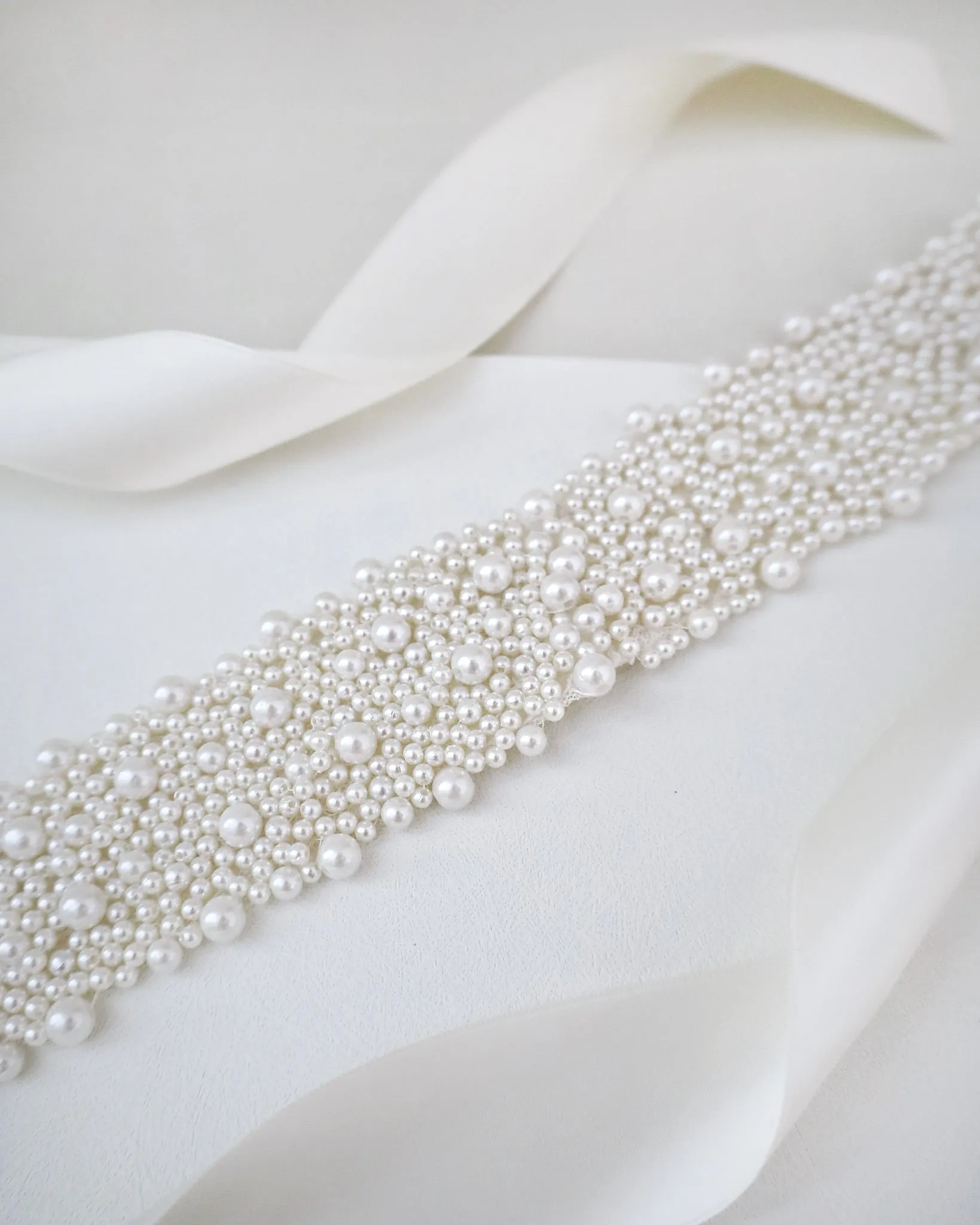 Perla Applique Wedding Sash