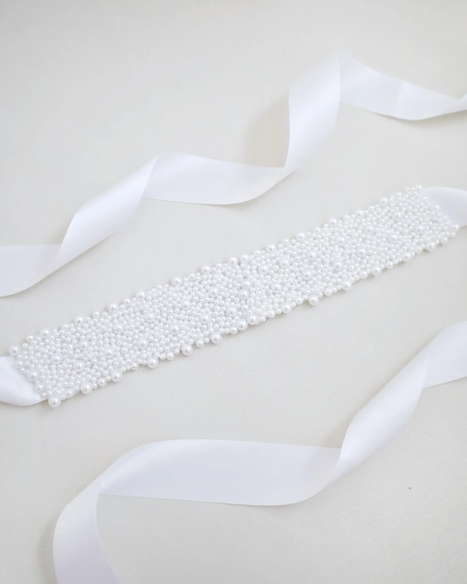 Perla Applique Wedding Sash