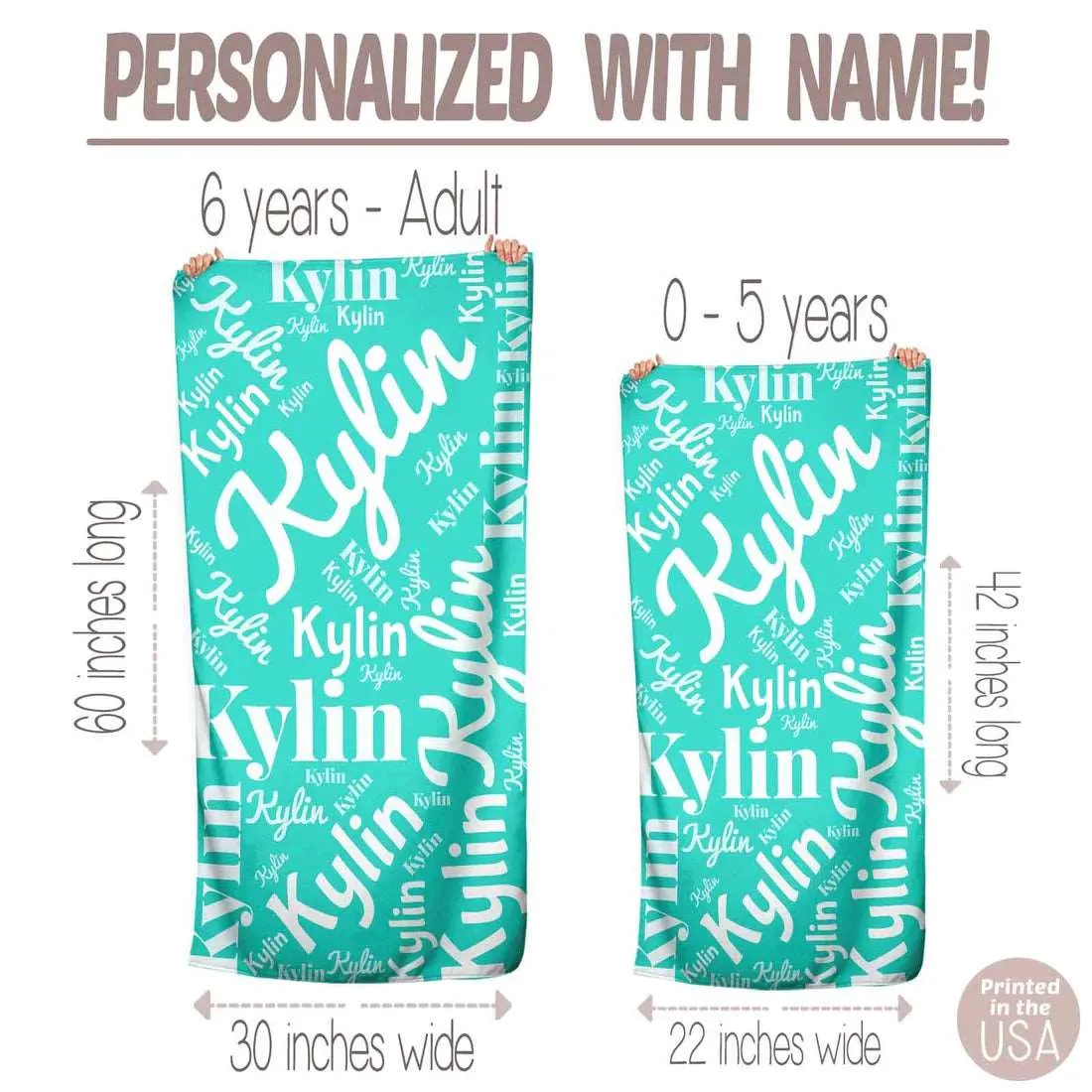 Personalized Beach Towel For Kids & Adults | 51 Colors