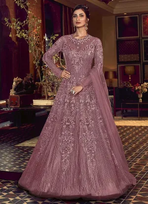 Pink Heavy Embroidered Gown Style Anarkali Suit