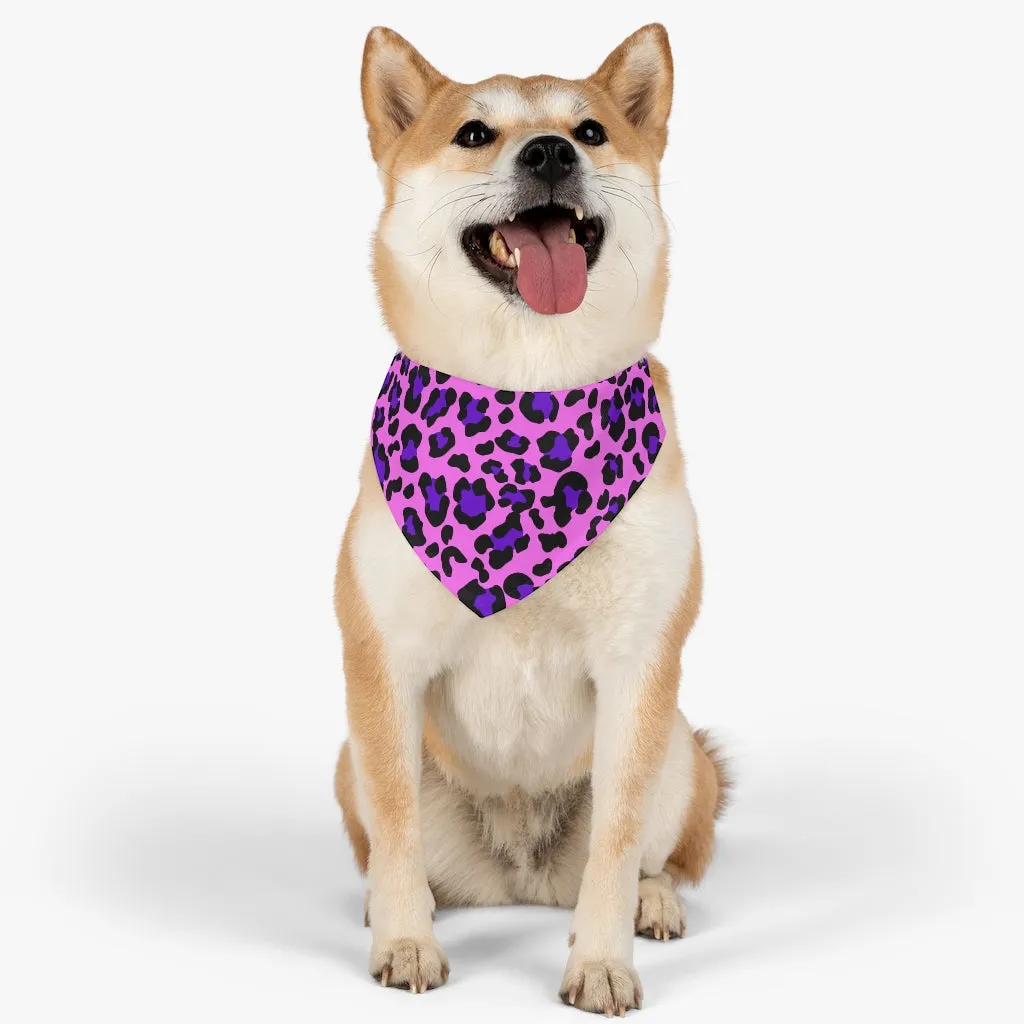Pink Leopard Print Pet Bandana Collar