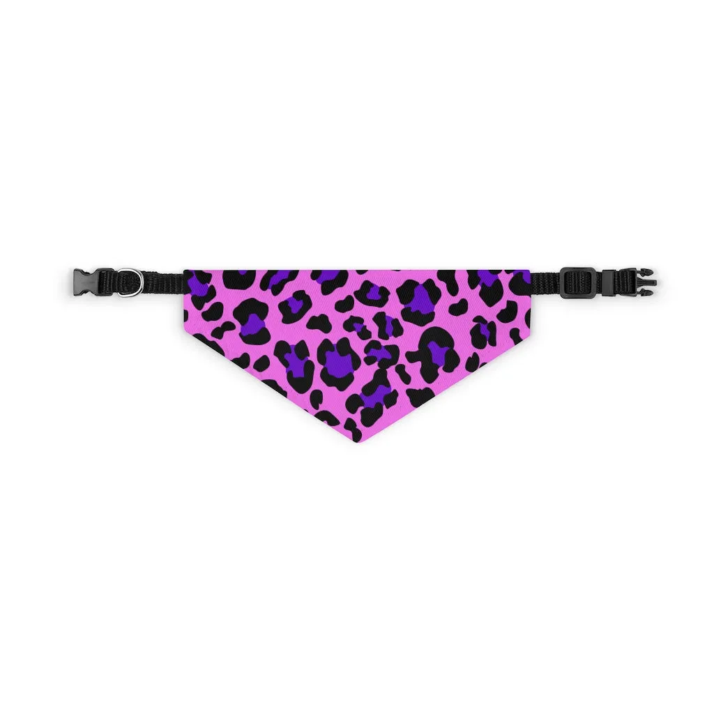 Pink Leopard Print Pet Bandana Collar