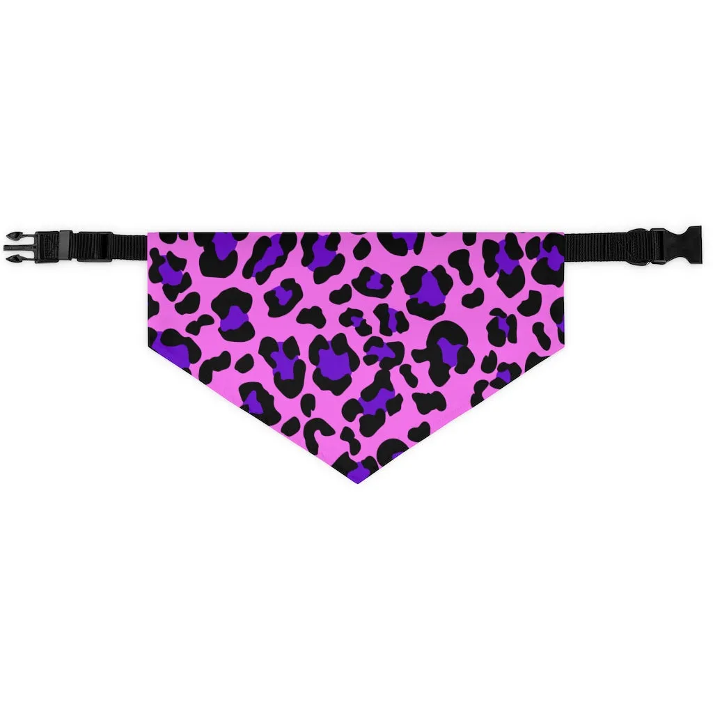 Pink Leopard Print Pet Bandana Collar