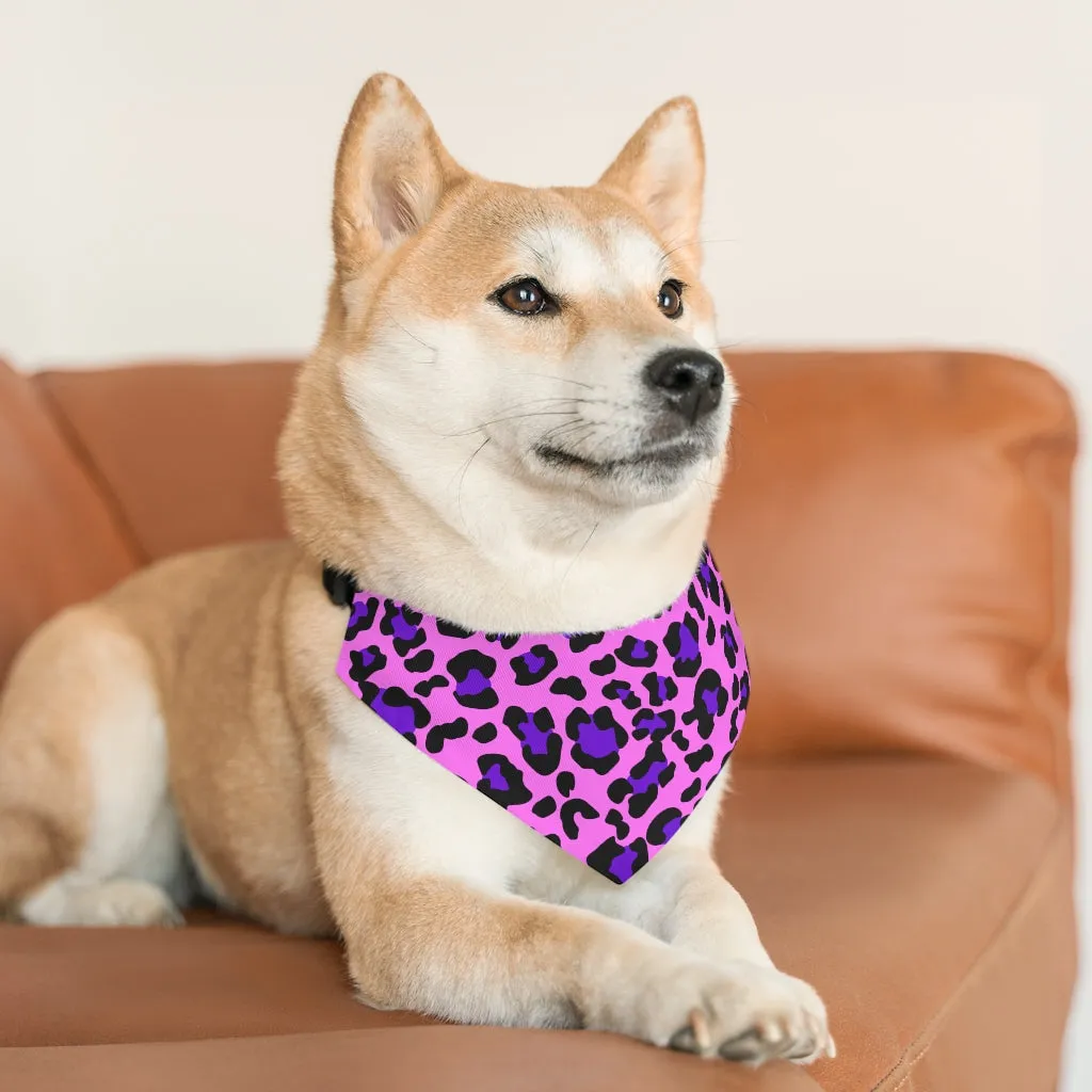 Pink Leopard Print Pet Bandana Collar