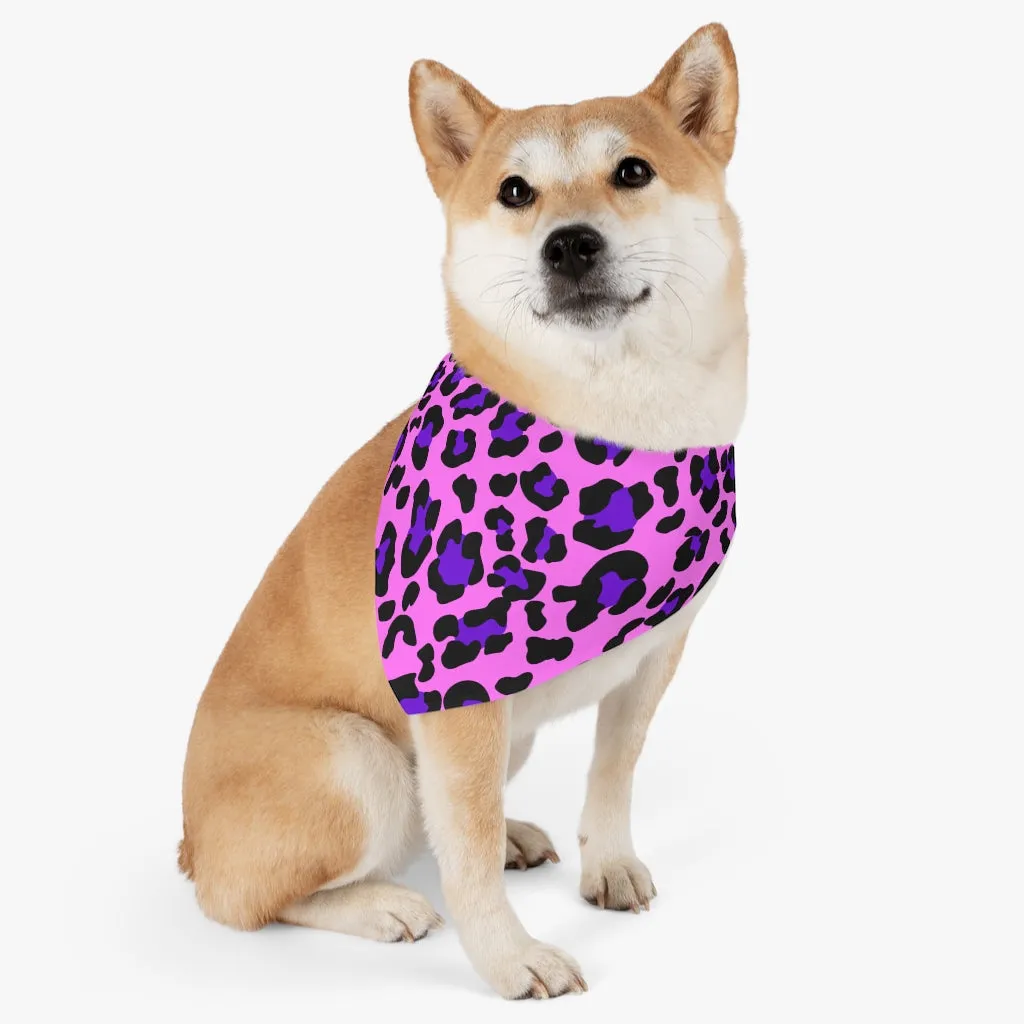 Pink Leopard Print Pet Bandana Collar