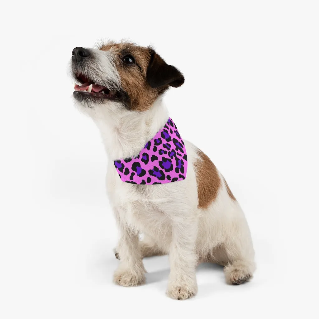 Pink Leopard Print Pet Bandana Collar