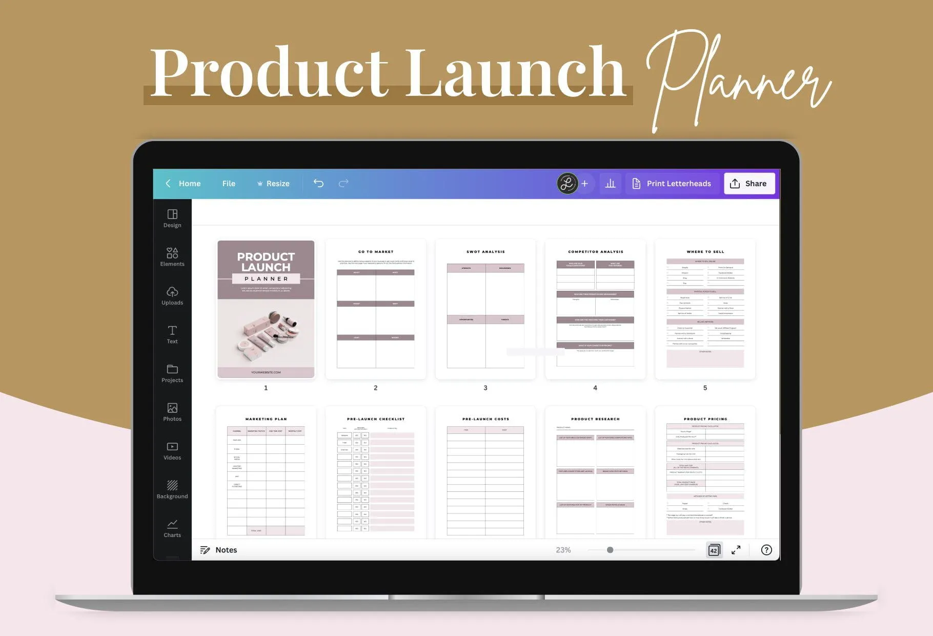 Product Launch Planner Canva Template