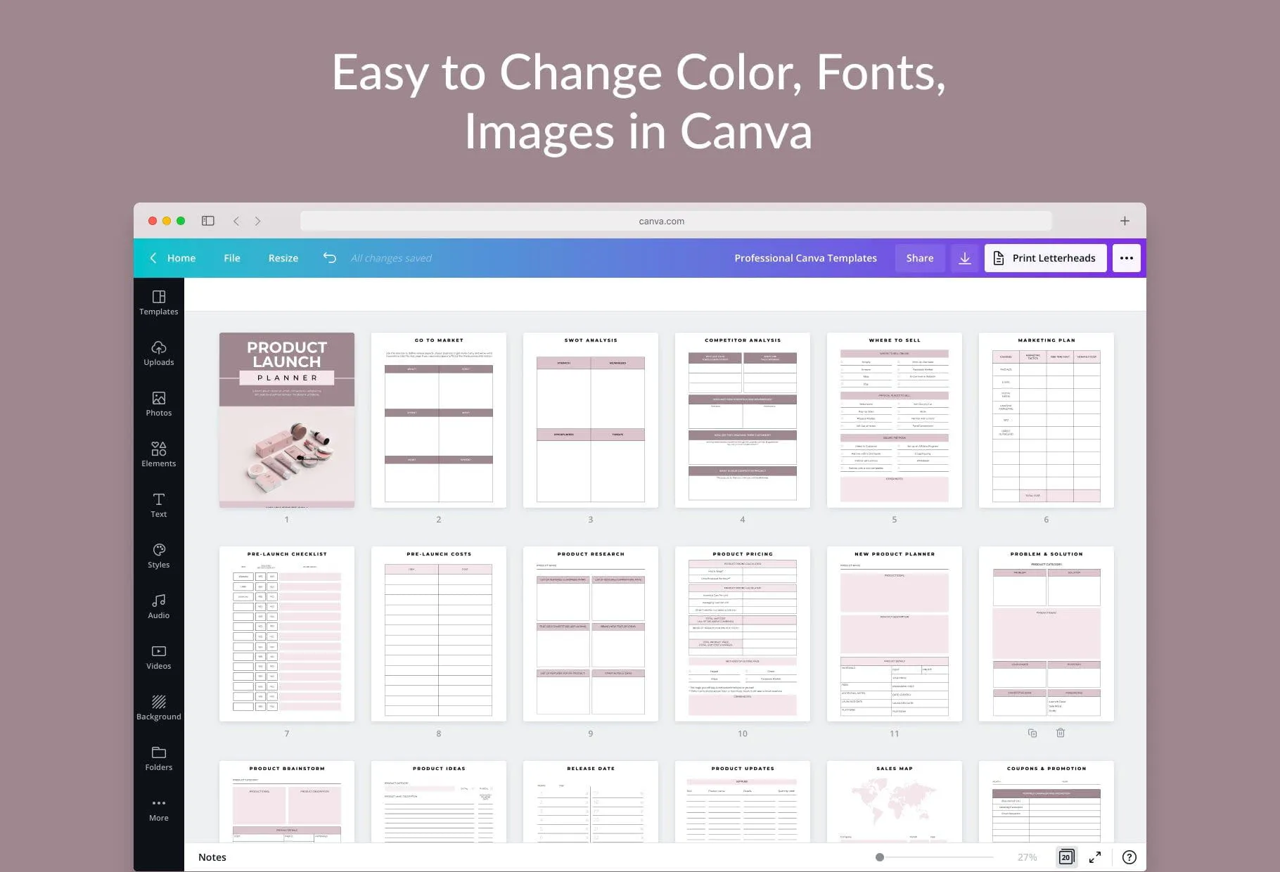 Product Launch Planner Canva Template