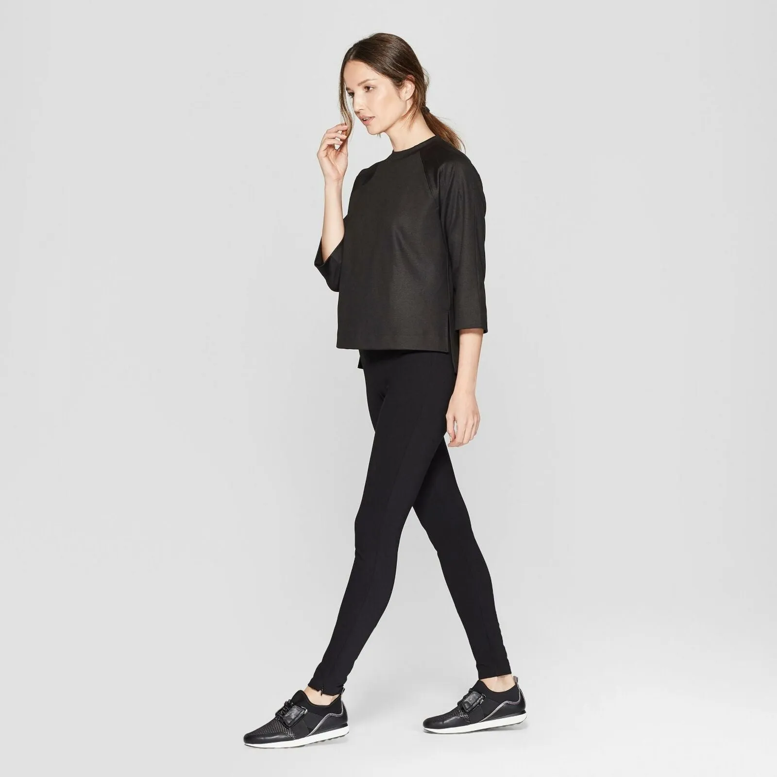 Prologue Women's Tuck Shoulder 3/4 Sleeve T-Shirt Top