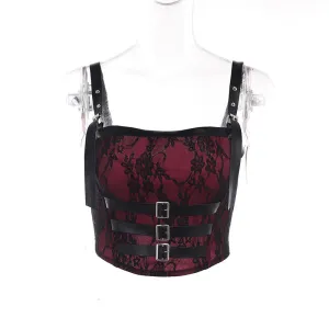 Punk Buckle Strap Top