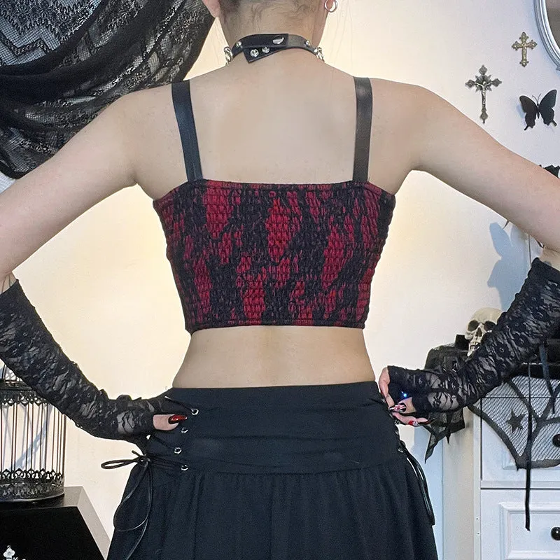 Punk Buckle Strap Top