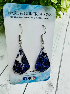 Purple & Black Roses- Dangles