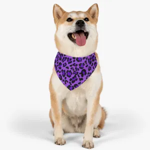 Purple Leopard Print Pet Bandana Collar