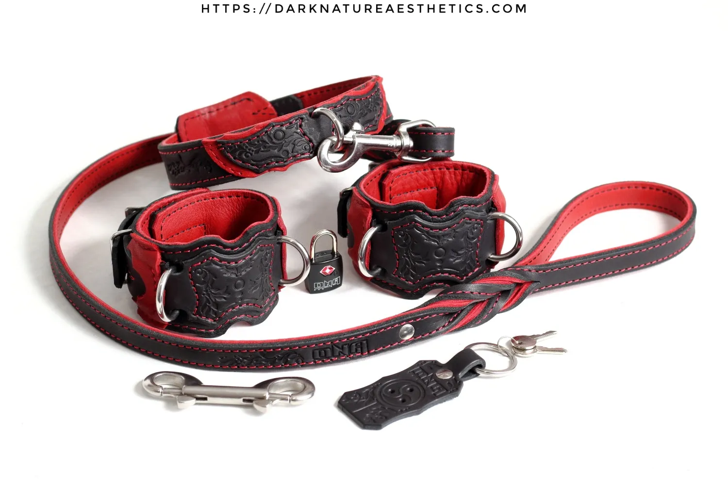 "Carnal Sins" Bloody Locking Bondage Leather Collar