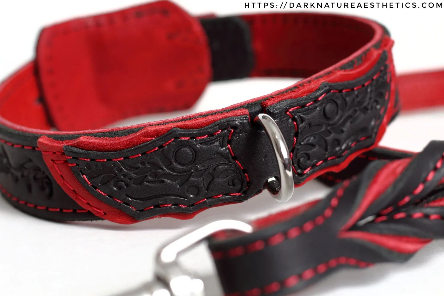 "Carnal Sins" Bloody Locking Bondage Leather Collar