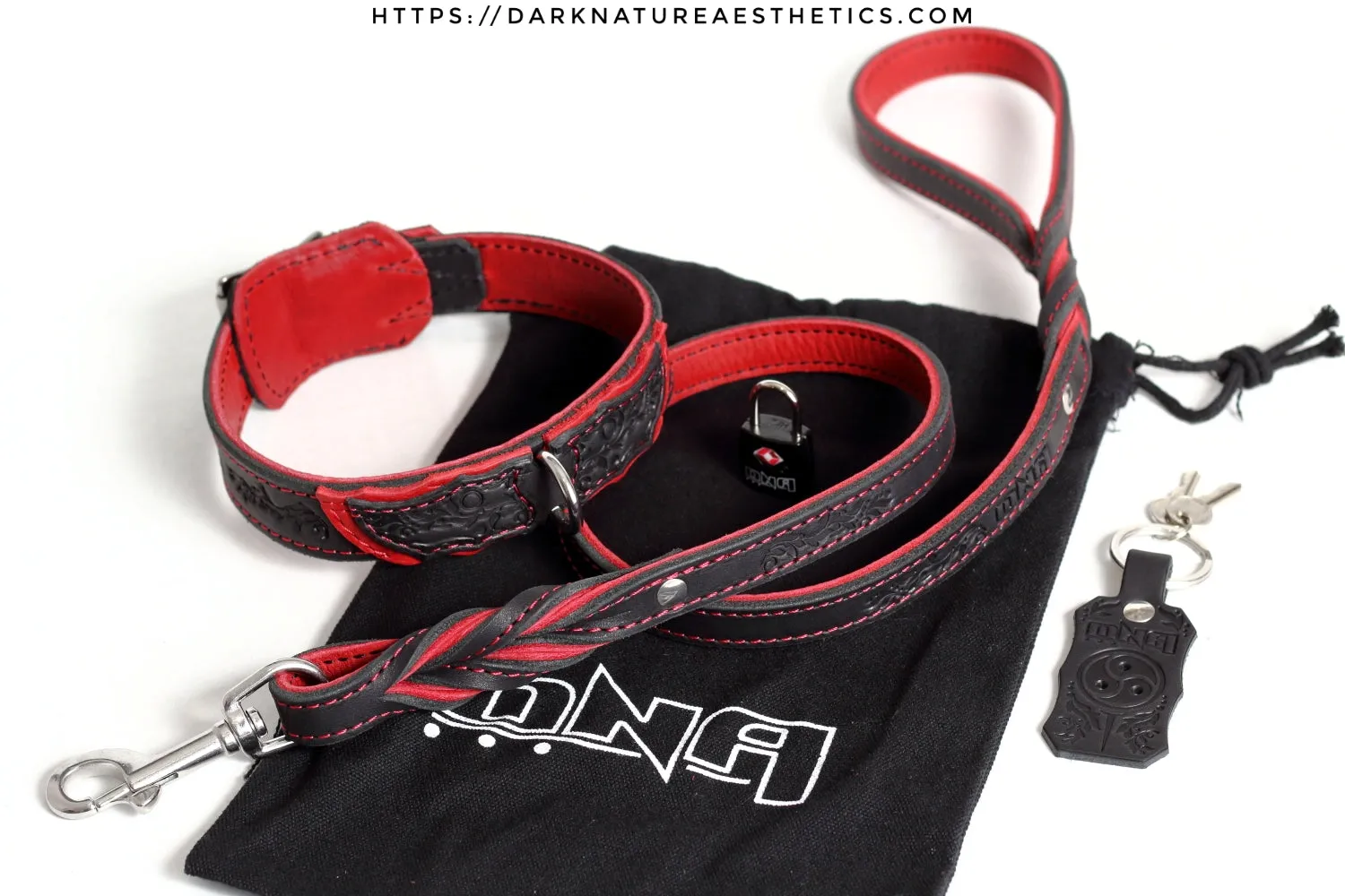 "Carnal Sins" Bloody Locking Bondage Leather Collar