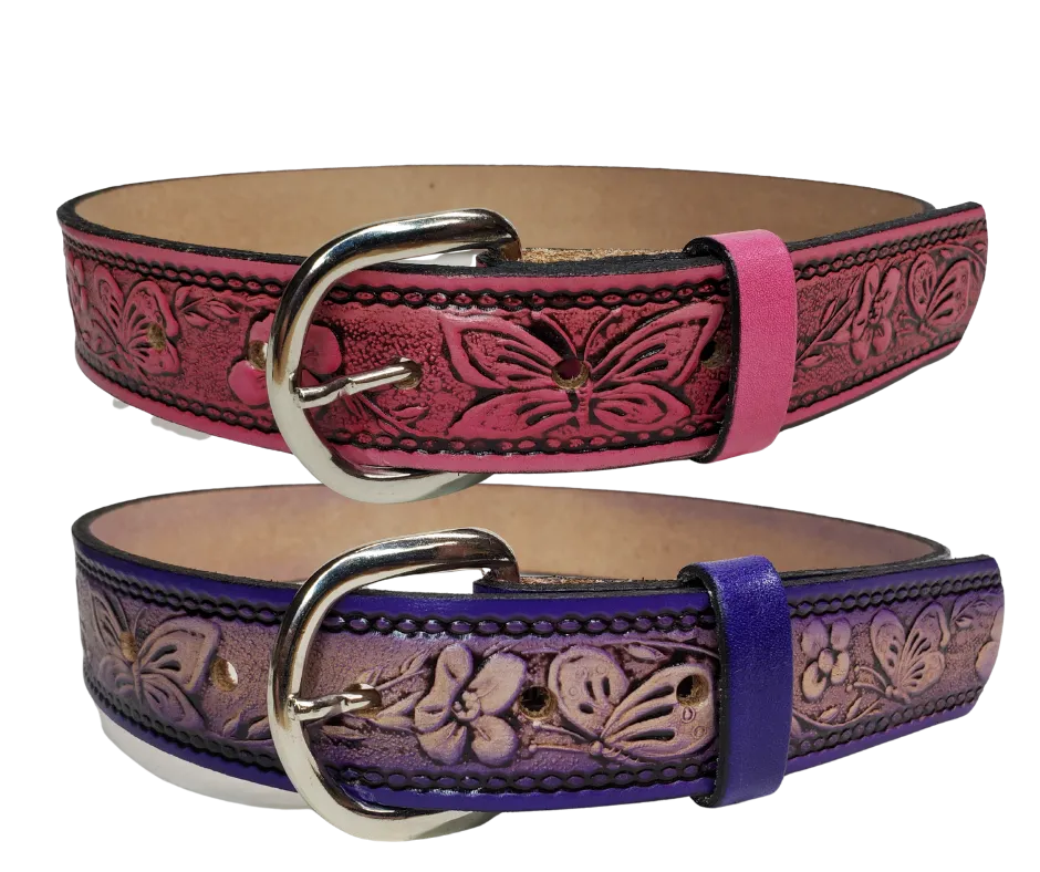 "Lil Flowers & Butterfly" KIDS NAME Belt "Quick Ship"