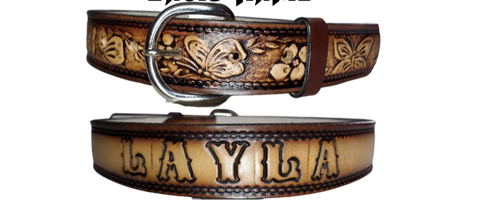 "Lil Flowers & Butterfly" KIDS NAME Belt "Quick Ship"