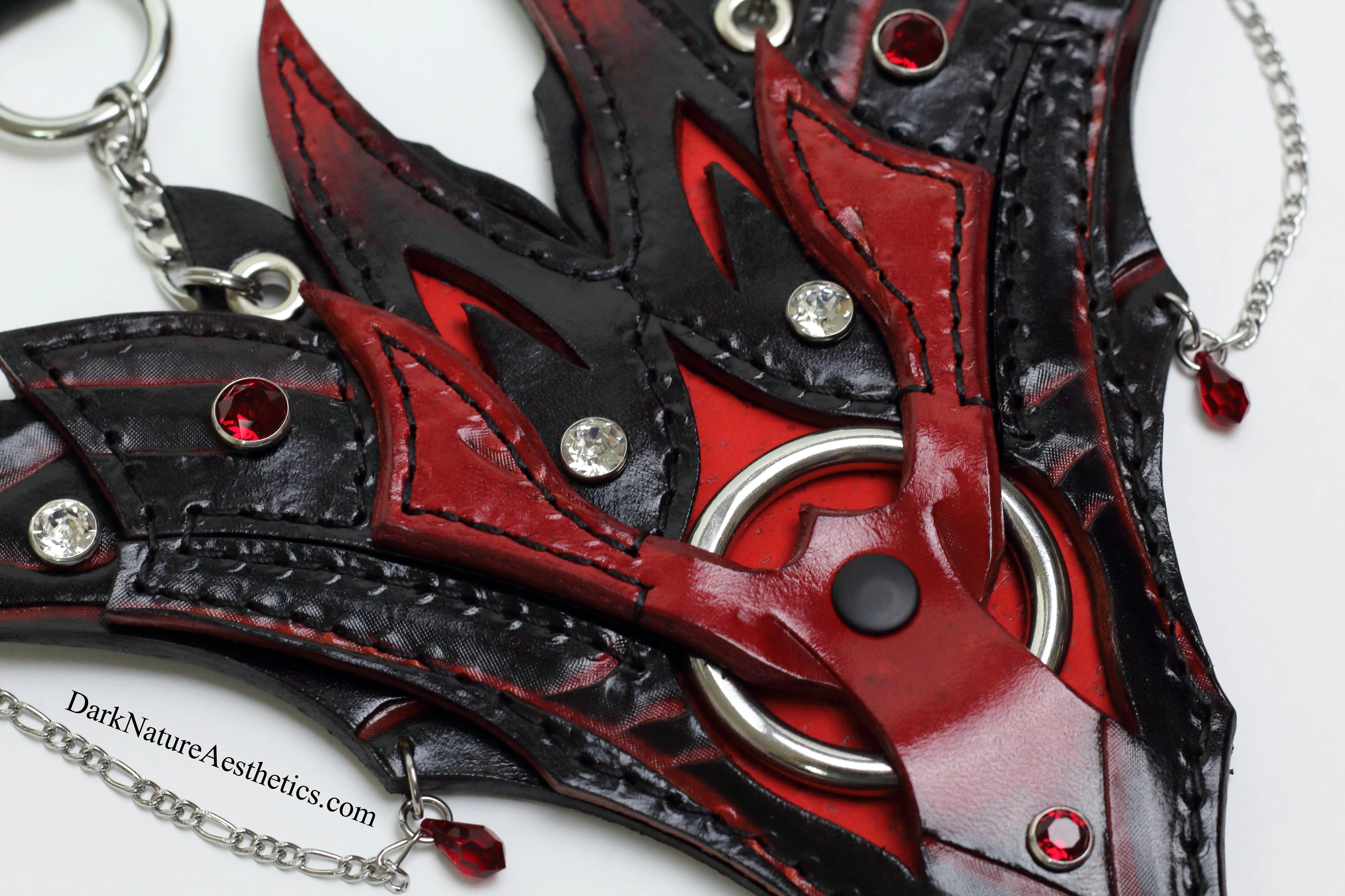 "Obsession" Red/Black Leather Necklace