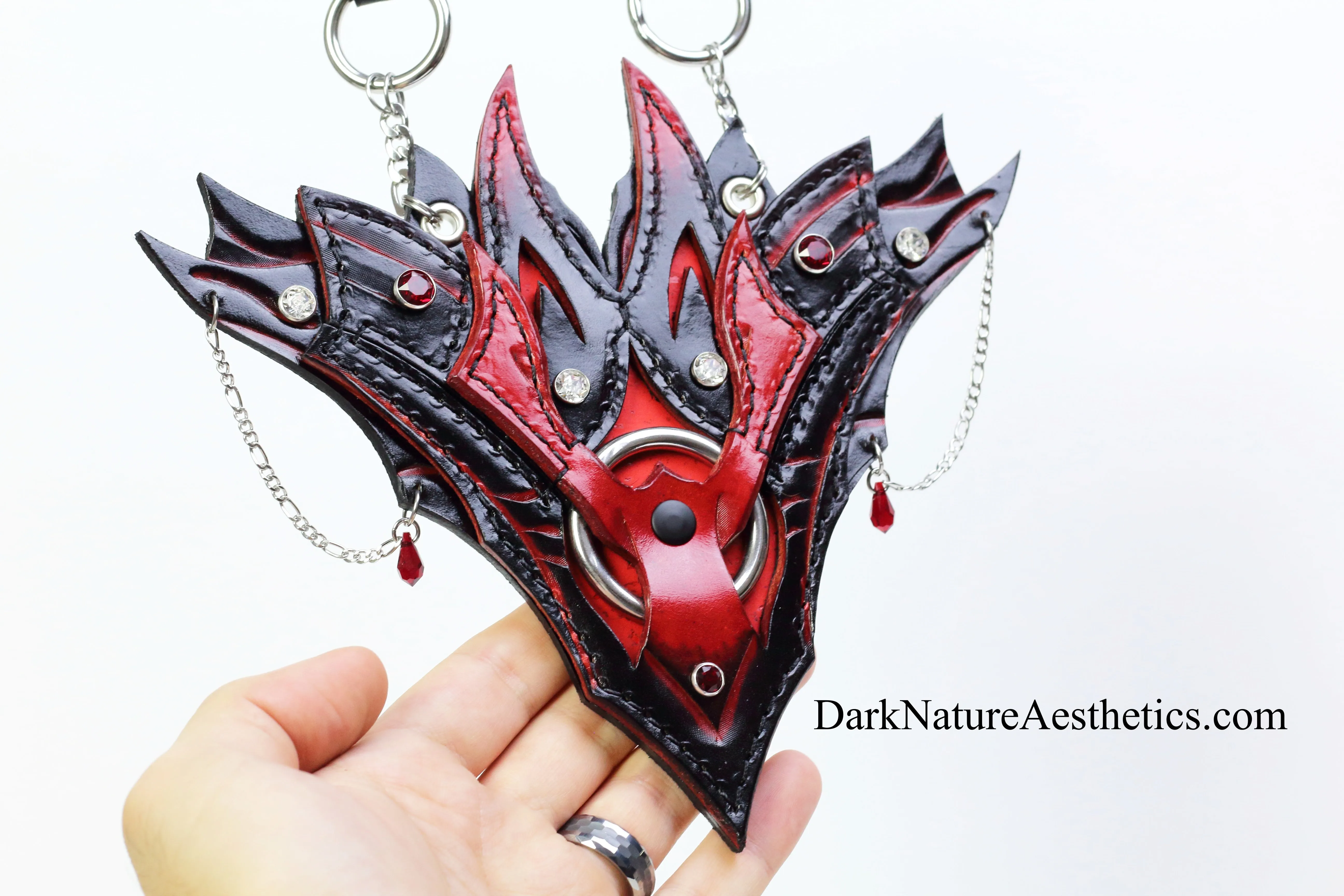 "Obsession" Red/Black Leather Necklace