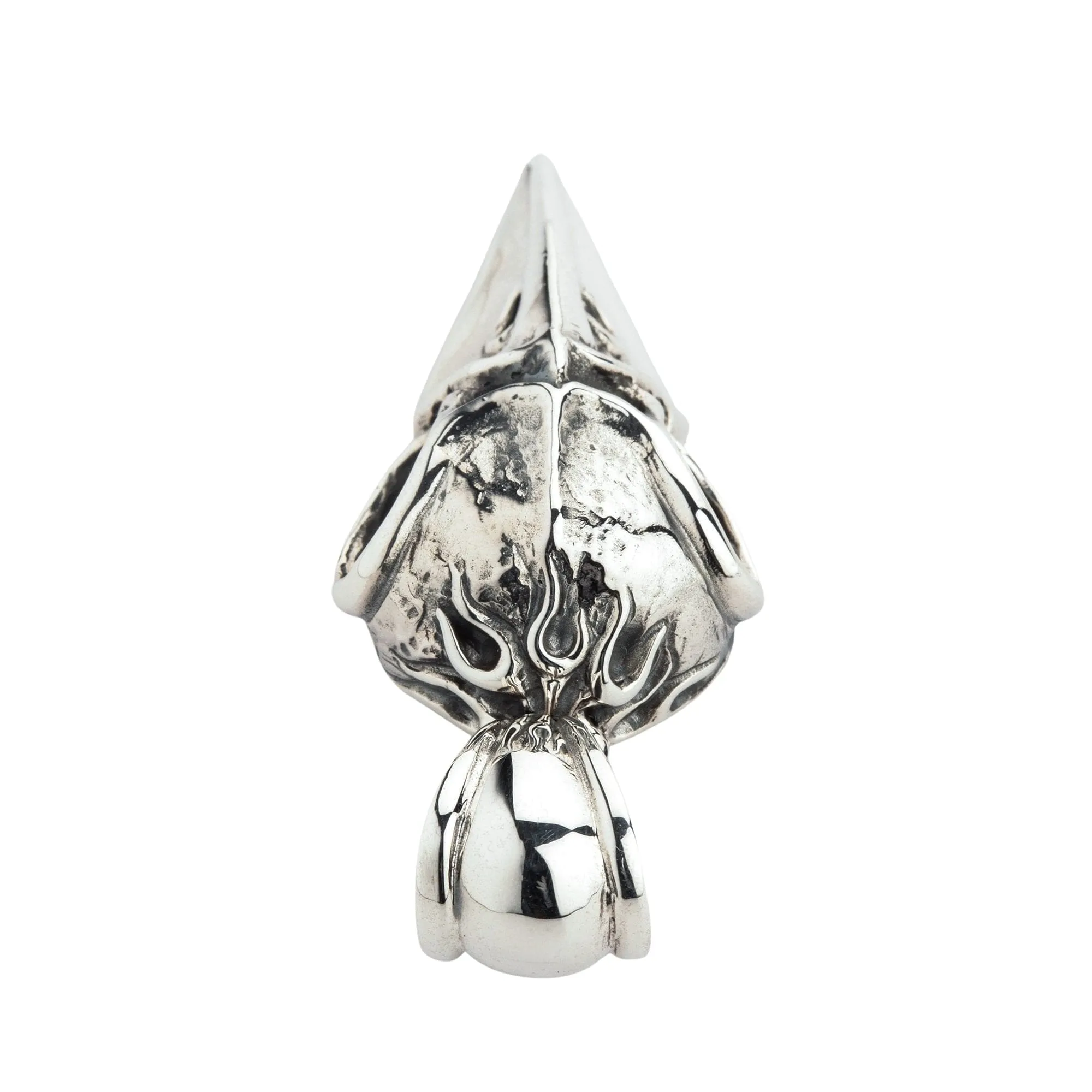 Raven Bone Skull Sterling Silver Gothic Pendant