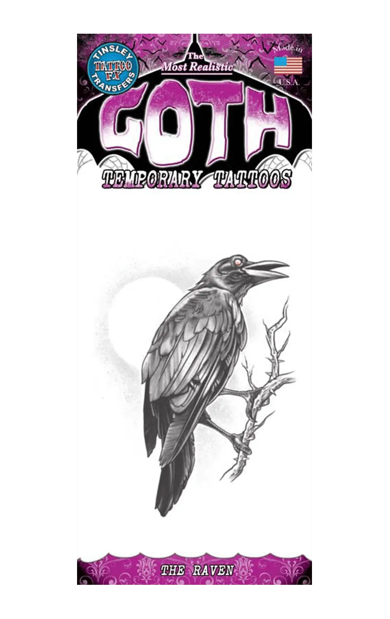 Raven Goth Tattoo Transfer