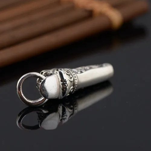 Real 925 Sterling Silver Pendant Whistle Skull Jewelry