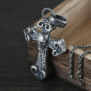Real Solid 925 Sterling Silver Pendants Huge Heavy Cross Skull Heart Men Hiphop Jewelry